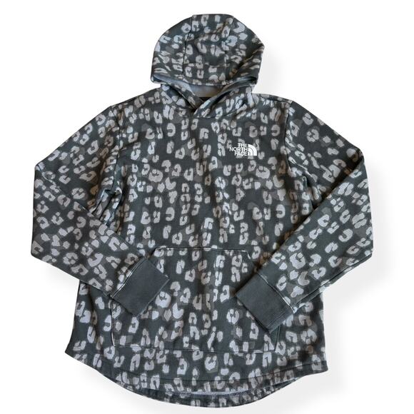 The North Face Other - The North Face Girls Grey Leopard Print Camp Fleece Hoodie